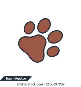 fauna icon logo vector illustration. paw print symbol template for graphic and web design collection
