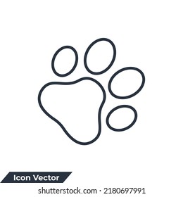 fauna icon logo vector illustration. paw print symbol template for graphic and web design collection