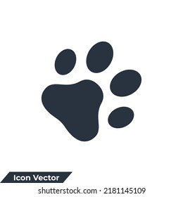 fauna icon logo vector illustration. paw print symbol template for graphic and web design collection