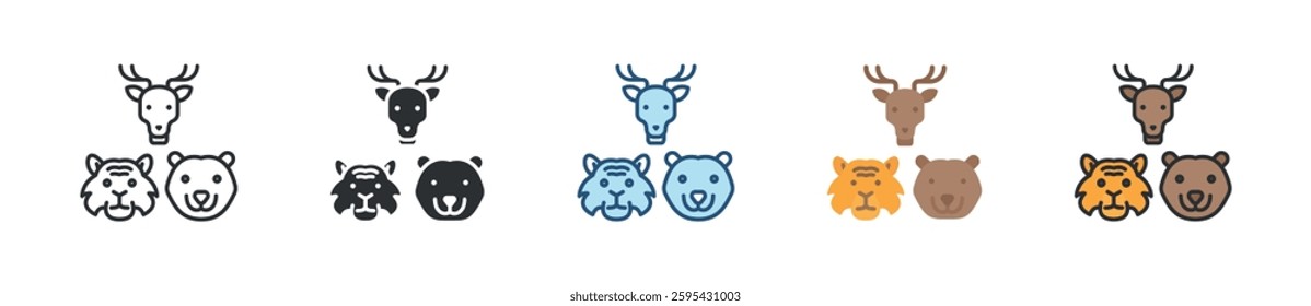 Fauna Icon Set Multiple Style Collection