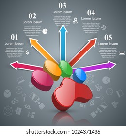 Fauna infographic on the grey background. Vector eps 10