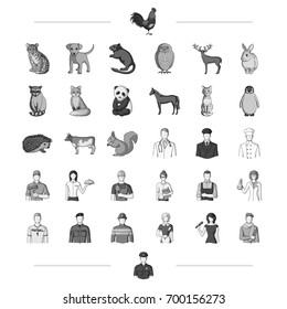 fauna, profession, work and other web icon in black style.ears, tail, paws, icons in set collection.