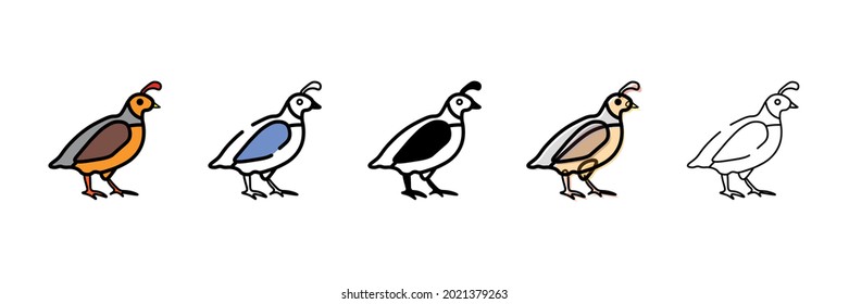 fauna quail vector type icon