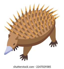Fauna zoo icon isometric vector. Cute animal. Nose porcupine