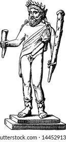 Faunus vintage engraved illustration drawing. 