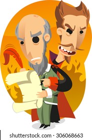 goethe´s faust vector cartoon illustration