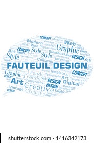 Fauteuil Design word cloud. Wordcloud made with text only.