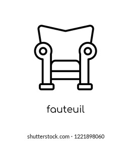 fauteuil icon. Trendy modern flat linear vector fauteuil icon on white background from thin line Furniture and household collection, outline vector illustration