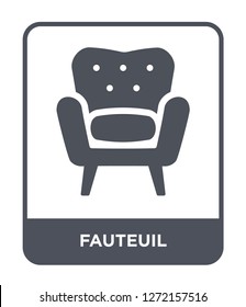 fauteuil icon vector on white background, fauteuil trendy filled icons from Furniture and household collection, fauteuil simple element illustration