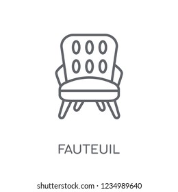 Fauteuil linear icon. Modern outline Fauteuil logo concept on white background from Furniture and Household collection. Suitable for use on web apps, mobile apps and print media.