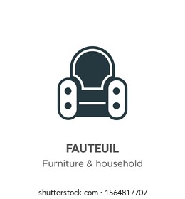 Fauteuil vector icon on white background. Flat vector fauteuil icon symbol sign from modern furniture and household collection for mobile concept and web apps design.