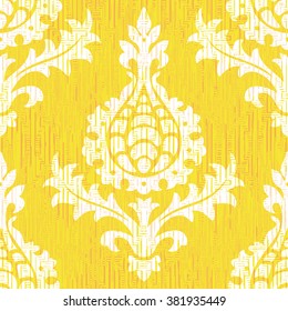 Faux batik European damask pattern seamless vector background tile