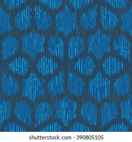 Faux fabric geometric lines flower pattern seamless vector background tile
