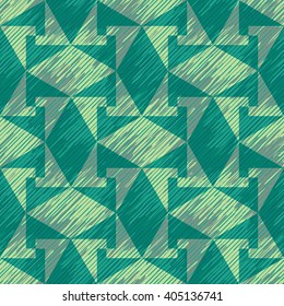 Faux fabric green pattern seamless vector background tile
