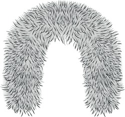 Faux Fur Drawing Template Used For Hooded Outerwear, Fur Surface