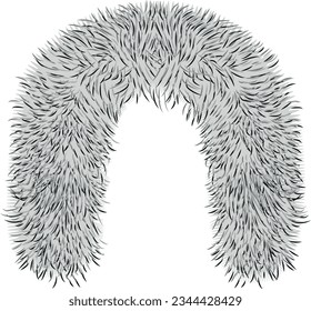 faux fur drawing template used for hooded outerwear, fur surface
