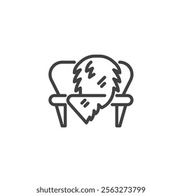 Faux Fur Throw line icon. linear style sign for mobile concept and web design. Sofa Throw outline vector icon. Symbol, logo illustration. Vector graphics