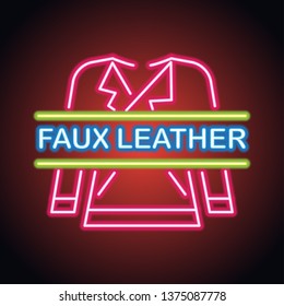 Faux Leather Neon Sign Faux Leather Stock Vector (Royalty Free