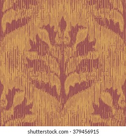 Faux medieval fabric damask pattern seamless vector background tile
