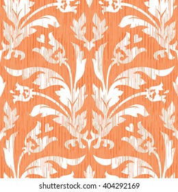 Faux medieval fabric plant damask pattern seamless vector background tile