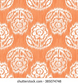 Faux tribal cloth flower pattern seamless vector background tile