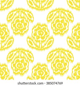 Faux tribal cloth flower pattern seamless vector background tile