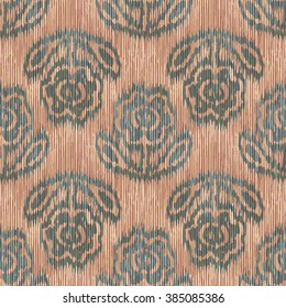 Faux tribal cloth flower pattern seamless background tile