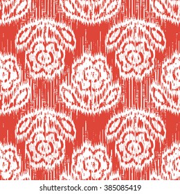 Faux tribal cloth flower pattern seamless background tile