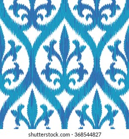 Faux tribal fabric damask pattern seamless vector background tile
