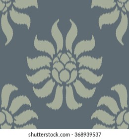 Faux tribal fabric damask pattern seamless vector background tile
