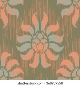 Faux tribal fabric damask pattern seamless vector background tile
