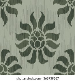 Faux tribal fabric damask pattern seamless vector background tile
