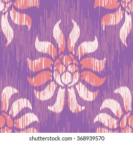Faux tribal fabric damask pattern seamless vector background tile
