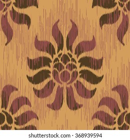 Faux tribal fabric damask pattern seamless vector background tile
