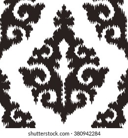 Faux tribal fabric damask pattern seamless vector background tile
