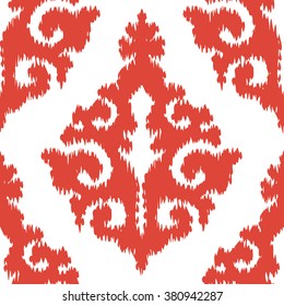 Faux tribal fabric damask pattern seamless vector background tile
