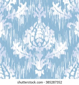 Faux tribal fabric medieval damask pattern seamless vector background tile