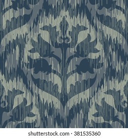 Faux tribal textile plant pattern seamless vector background tile