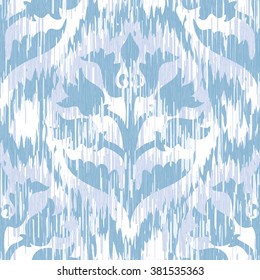 Faux tribal textile plant pattern seamless vector background tile