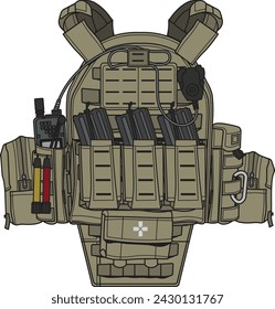 FAV G3 Olive Vest Armor illustrator