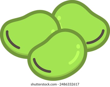 Ilustración vectorial aislada de habas
