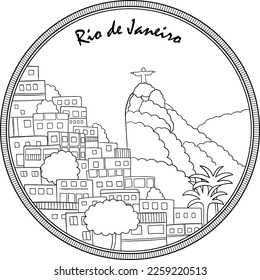 Favelas of Rio de Janeiro coloring mandala