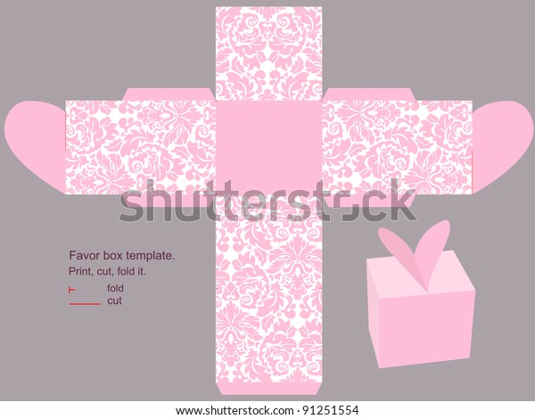 Favor Box Die Cut Classic Victorian Stock Vector (Royalty Free) 91251554