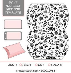 Favor, gift box die cut. Box template. Great for birthday or wedding gift packaging.