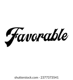 favorable text on white background.