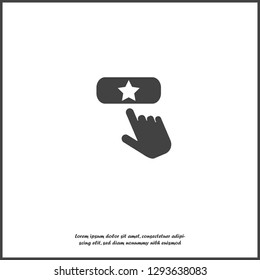 Favorit  button vector icon. The hand presses the add favorite button  Internet on white isolated background. Layers grouped for easy editing illustration. For your design.