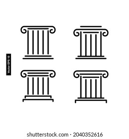 favorit pillar line icon vector suitable for justice design 