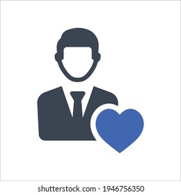 Favorite account icon, Vector graphics