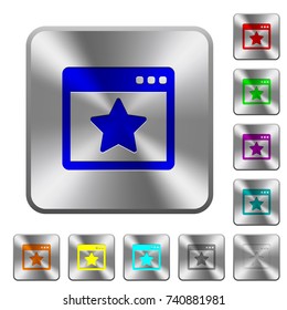 Favorite application engraved icons on rounded square glossy steel buttons