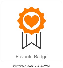 Favorite Badge and achievement icon concept